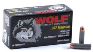 Wolf .357 magnum, FMJ, 158gr (500 Rounds)
