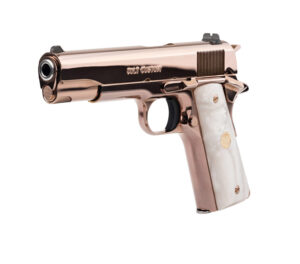 Colt Government .38 Super, 5” bbl, Bright Stainless, Rose Gold, Model O