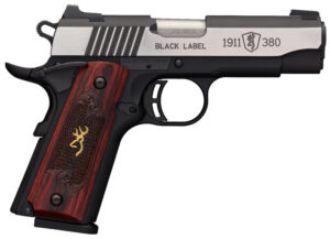 Browning 1911-380 Black Label Medallion Pro Compact Single .380 ACP, 3.625″, Stainless Steel