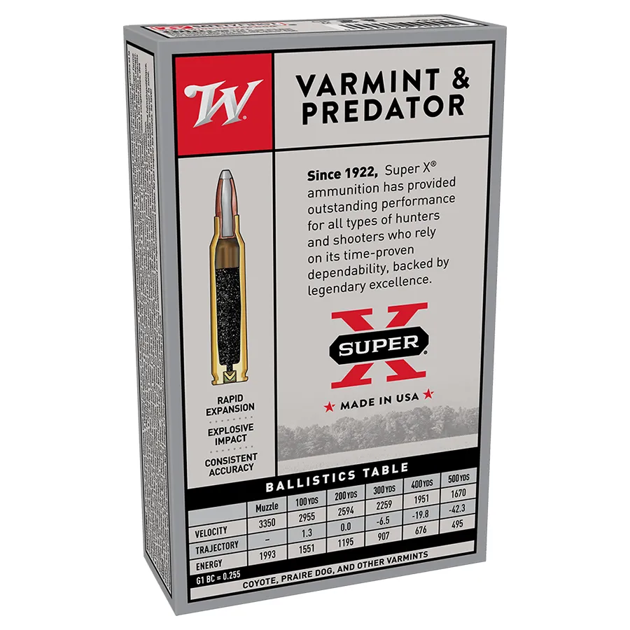 Winchester Super X Varmint JSP .243 Win Rifle Ammunition 80GR (100 rounds) - Image 2